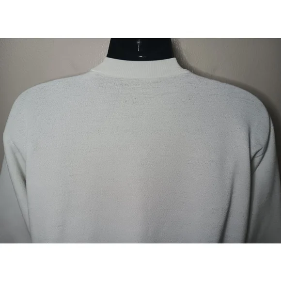 Vintage 80s Reconnaissance Team Adult Large Sweatshirt 1/2 Button White Long Sle - Picture 7 of 8